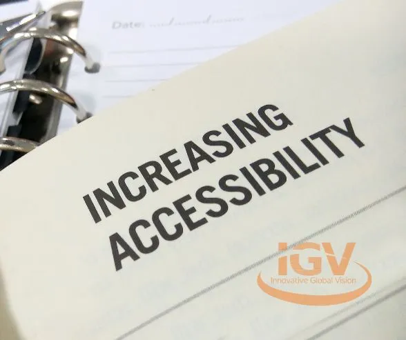 A notebook with the words "Increasing Accessibility" as the title.