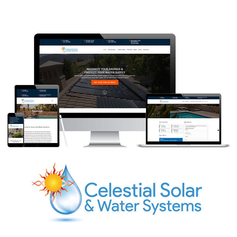 Celestial Solar & Water Systems Logo and Screenview
