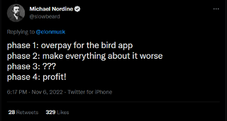 Twitter user mocking Elon Musks' new plans for Twitter 