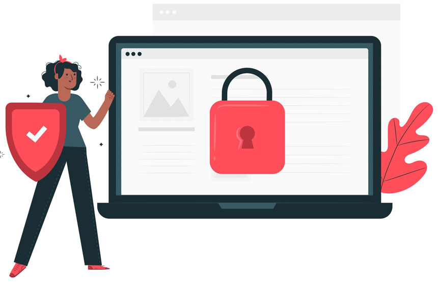 Protecting your website vector image