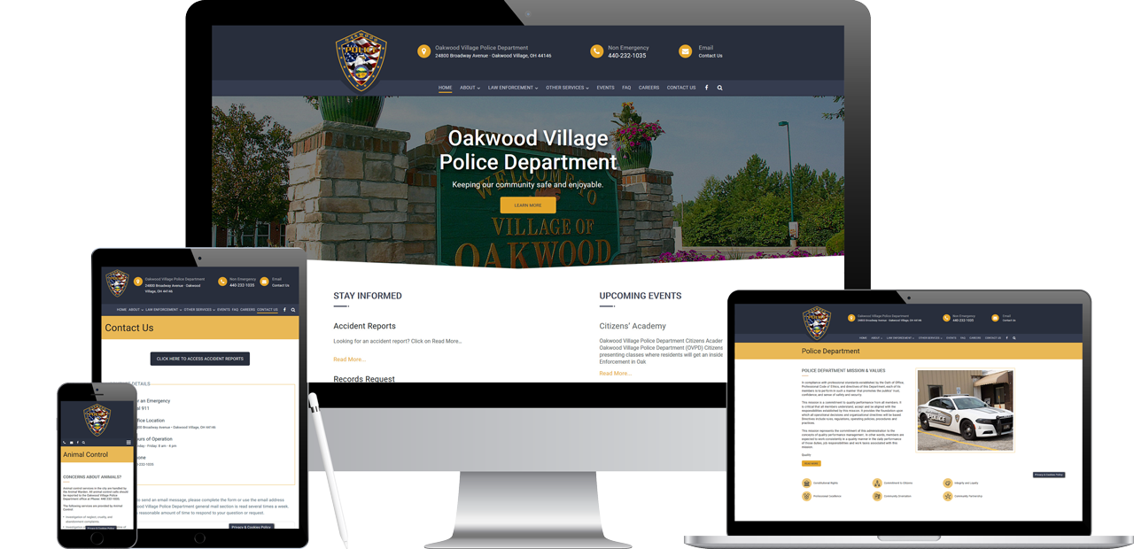 oakwoodpolice.org - Cleveland website design project