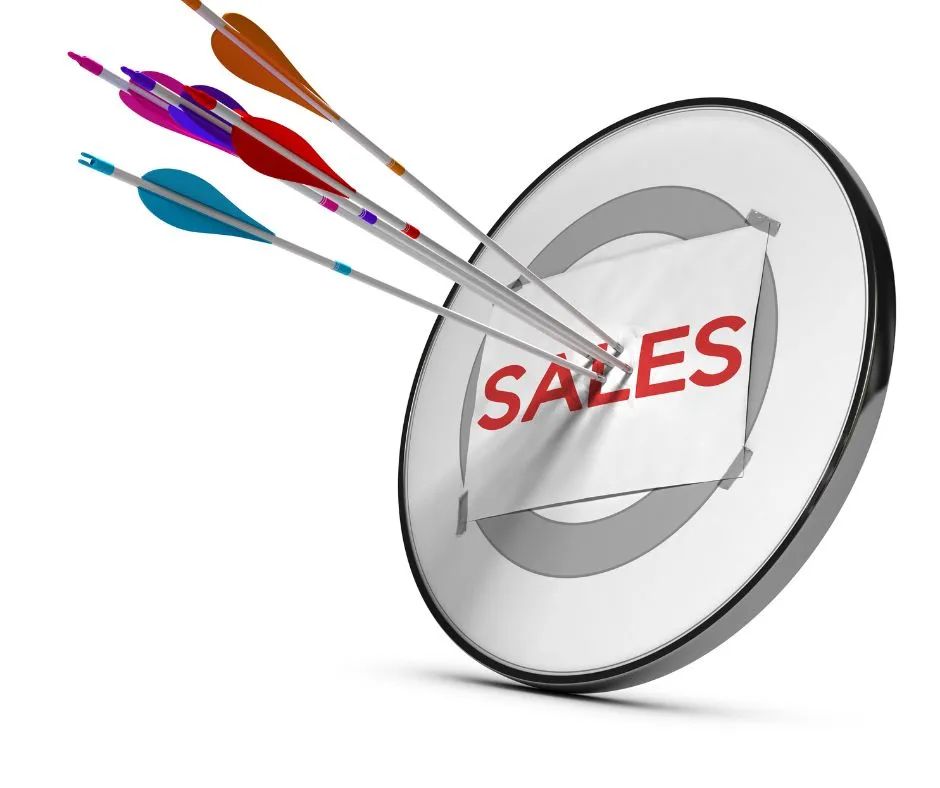 Sales target with arrows in it.