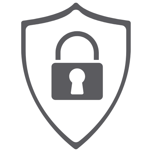 icon of a lock inside of a shield