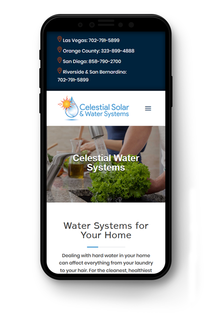 Celestial Solar's New Website Celestial Solar's New Website Displayed on a Smartphone